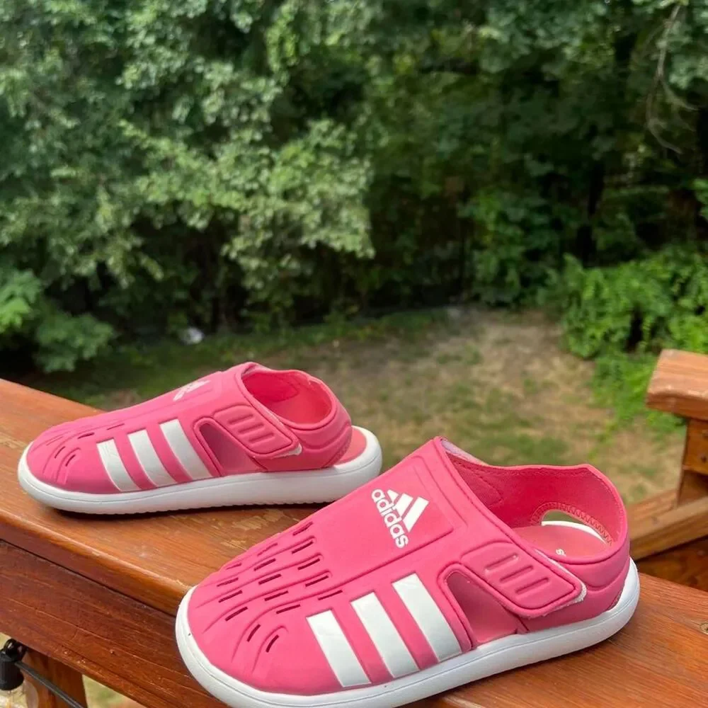 Adidas Youth 2 Closed Toe Pink White Foam Sandals